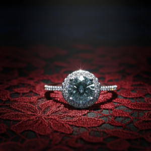 1Ct D-Color Blue Moissanite Ring in Sterling Silver (S925)