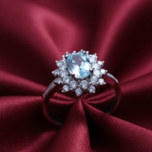Natural Blue Topaz Ring In Sterling Silver