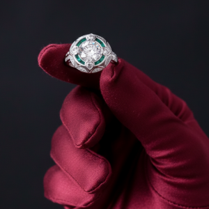 2 Ct Moissanite Ring In Art Deco Design