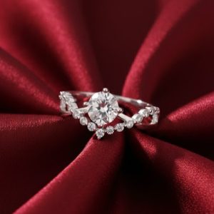 Tiara Shaped Moissanite Ring