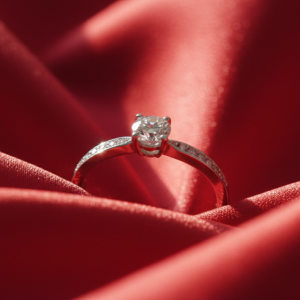 Sterling Silver Ring With 0,3Ct Moissanite